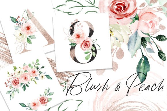 Download Watercolor Flowers Pink and Peach. - Premium Resources