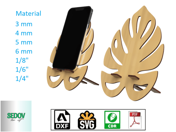 Download Laser Cut Phone Stand Monstera Leaf - Laser cut Collection