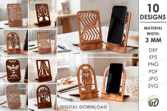 Download Phone Holders Bundle Laser Cut - Laser cut Collection