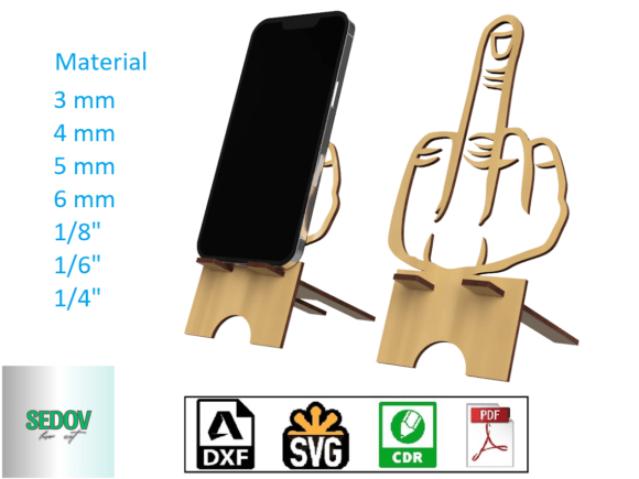 Download Laser Cut Phone Stand Middle Finger - Laser cut Collection