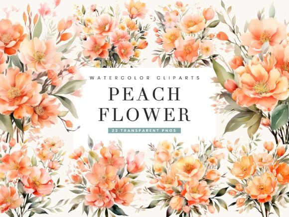Download Watercolor Peach Flower Clipart - Peach Collection