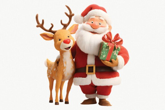 Download Christmas Santa &amp; Cute Deer PNG Clipart - Cute deer png Collection