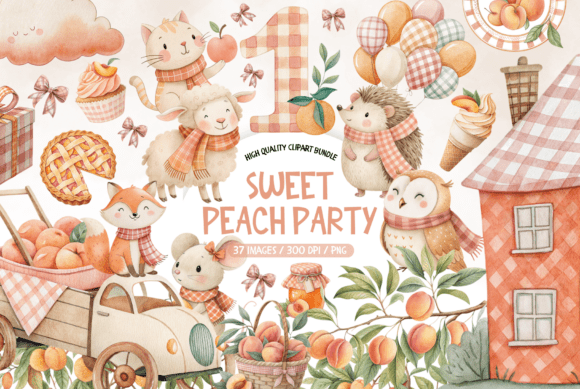Download Watercolor Sweet Peach Clipart - Peach Collection
