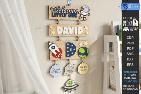 Download 3D Layered Sign for Newborn Laser Cut - Laser cut Collection